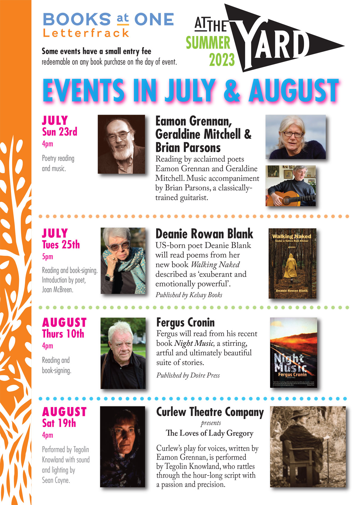 At The Yard – Bookshop Events In July & August