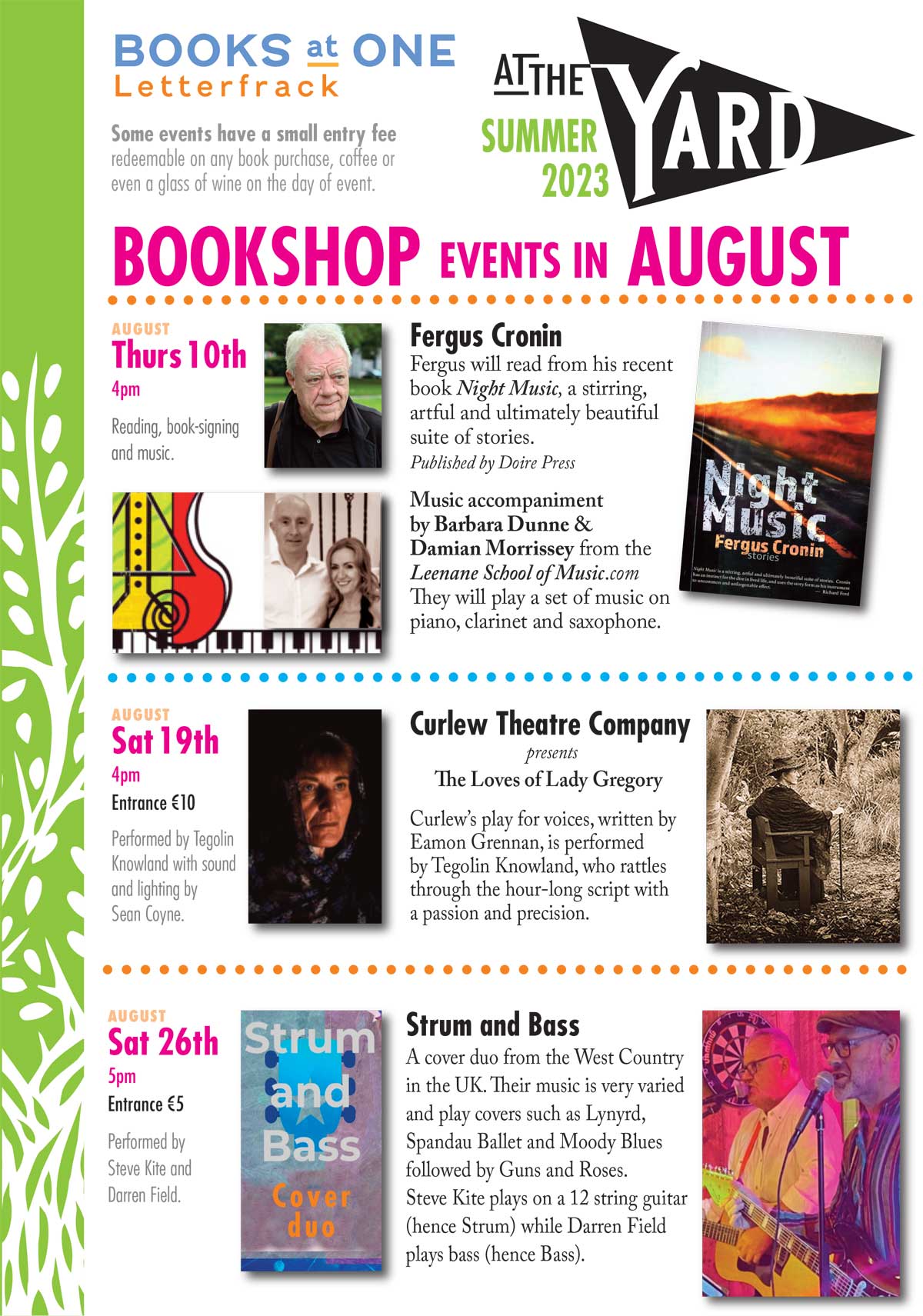 At The Yard – Bookshop Events In August 
