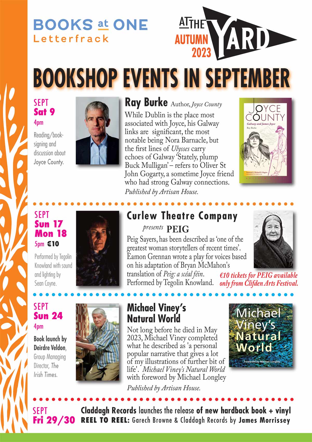 At The Yard – Bookshop Events In September